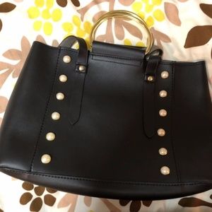 Black pearl studded bag